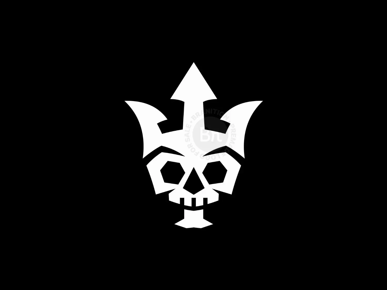 Skull Trident Geometric Logo