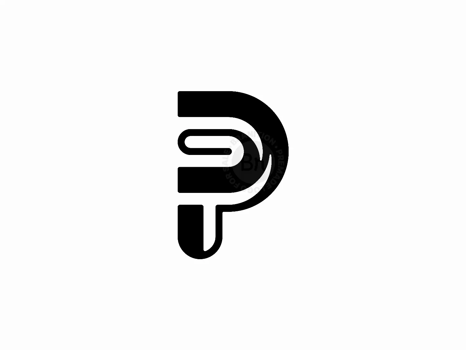 Letter P Paper Clip Logo