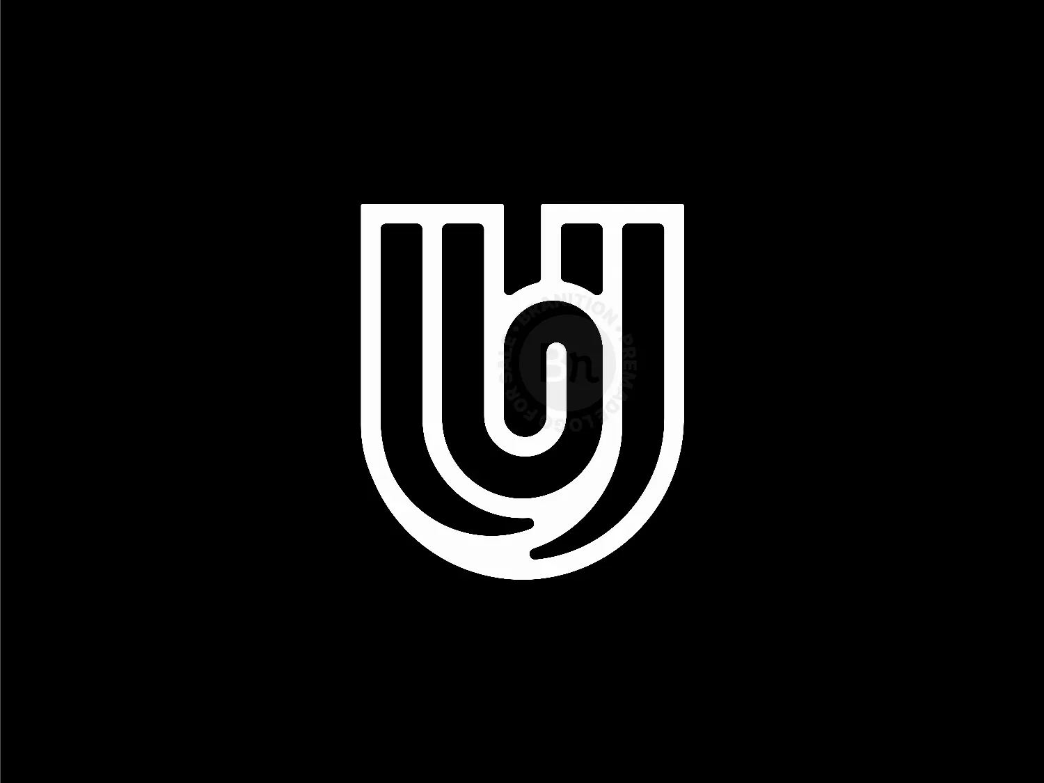 Letter U Paper Clip Logo