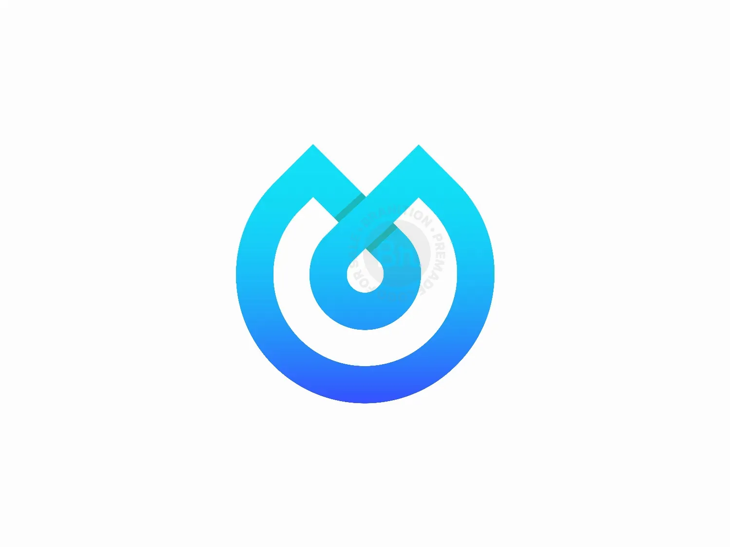 Modern Drop Logo - Aqua Logo - Minimal Drop Logo