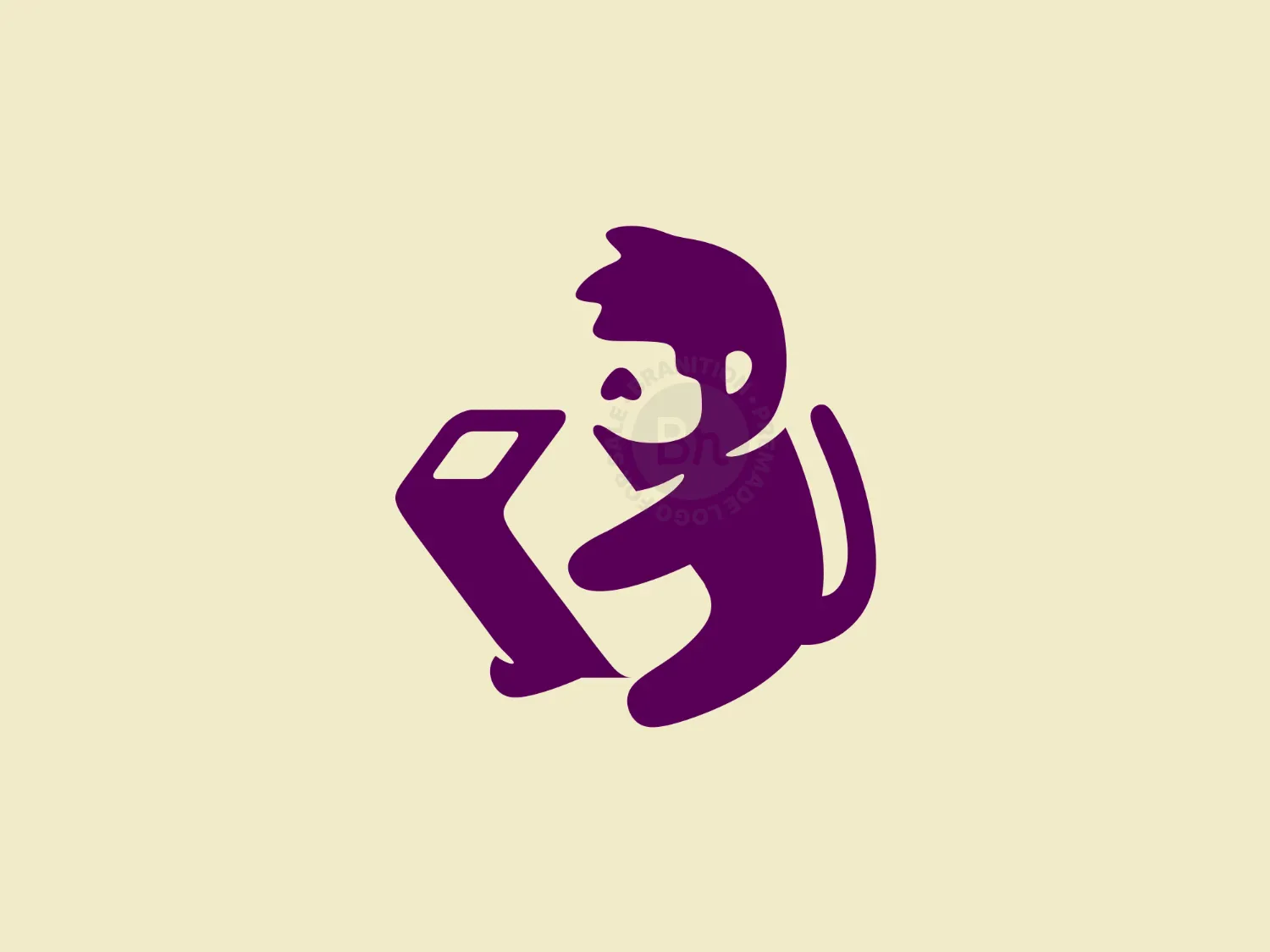 Monkey Holding Pet Carrier Logo