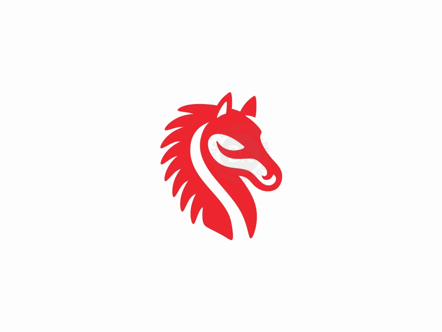 Red Horse Head Simple Logo