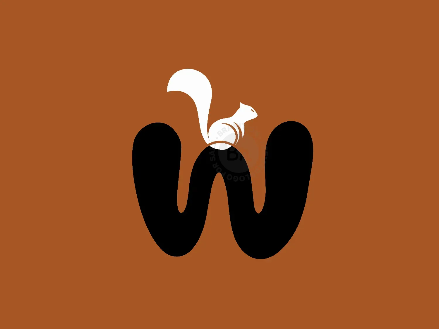 Modern And Elegant Letter W With Squirrel Logo