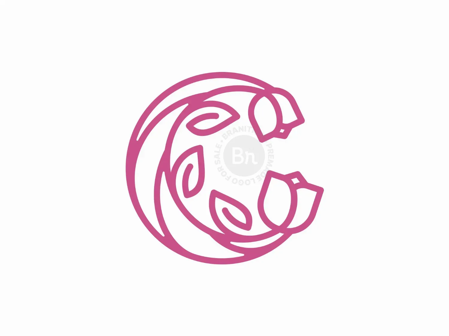 Moon Crescent Flower Logo