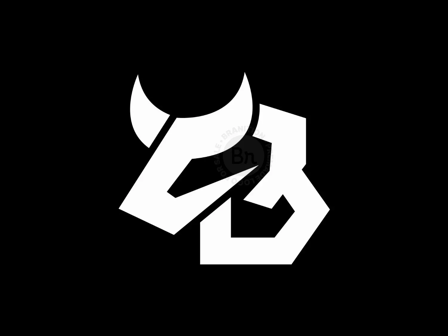 Letter B Bull Geometric Logo