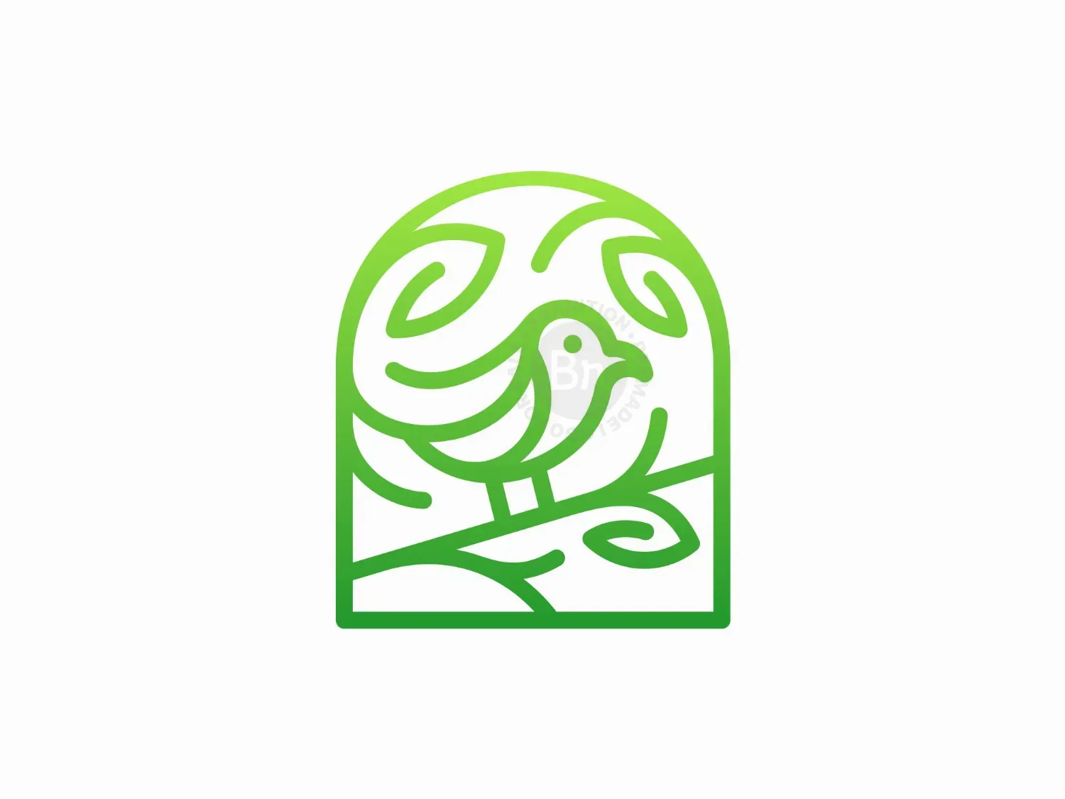 Bird Leaf Line Logo