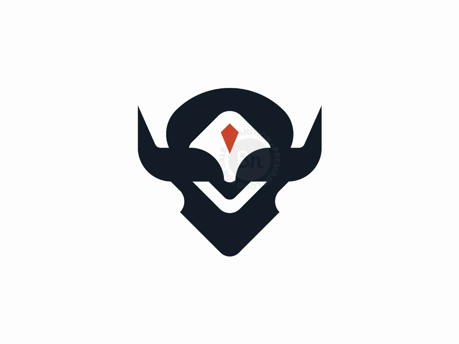 Stylish Bull Man Head Logo