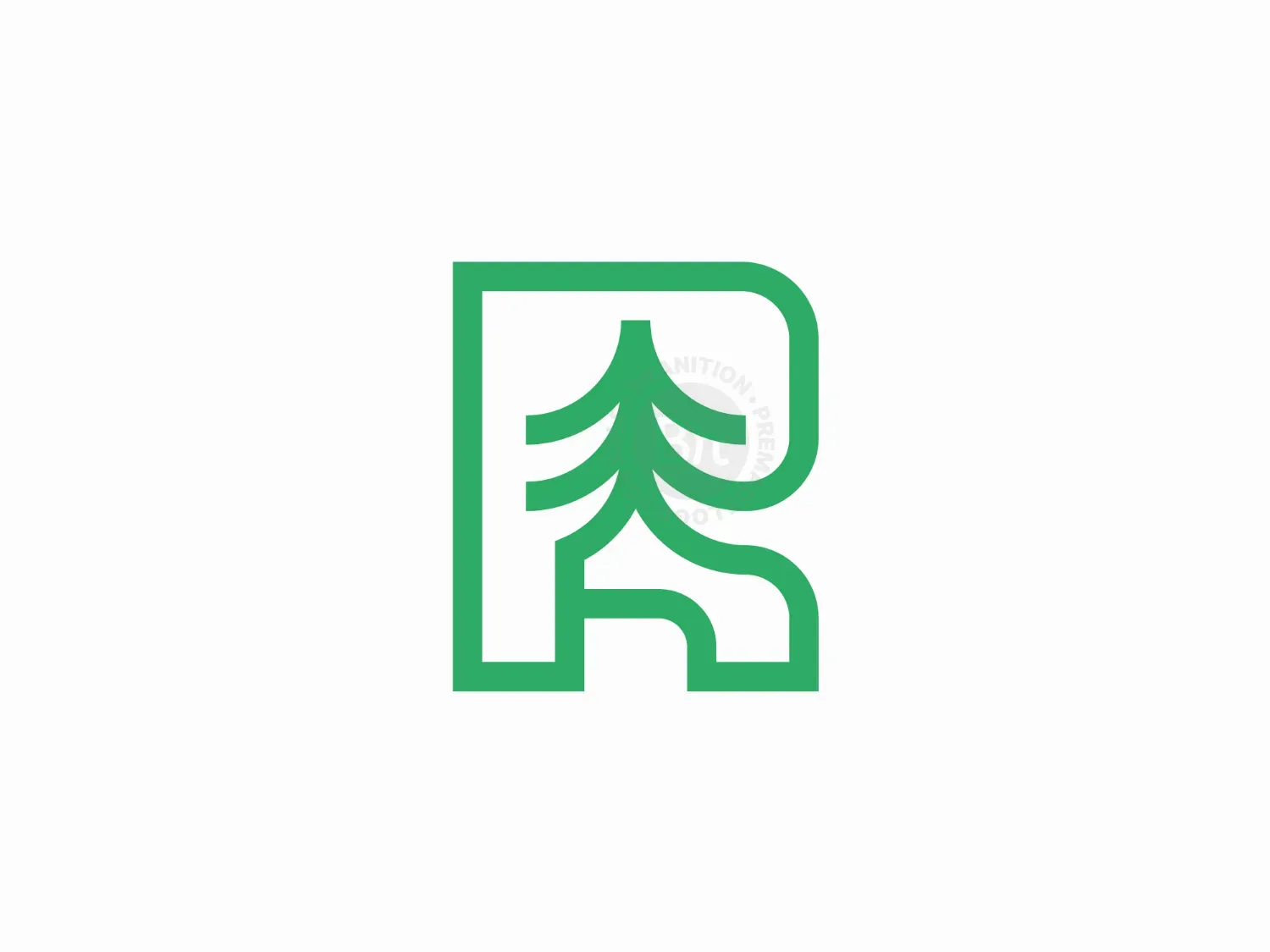 Letter PR Pine Logo