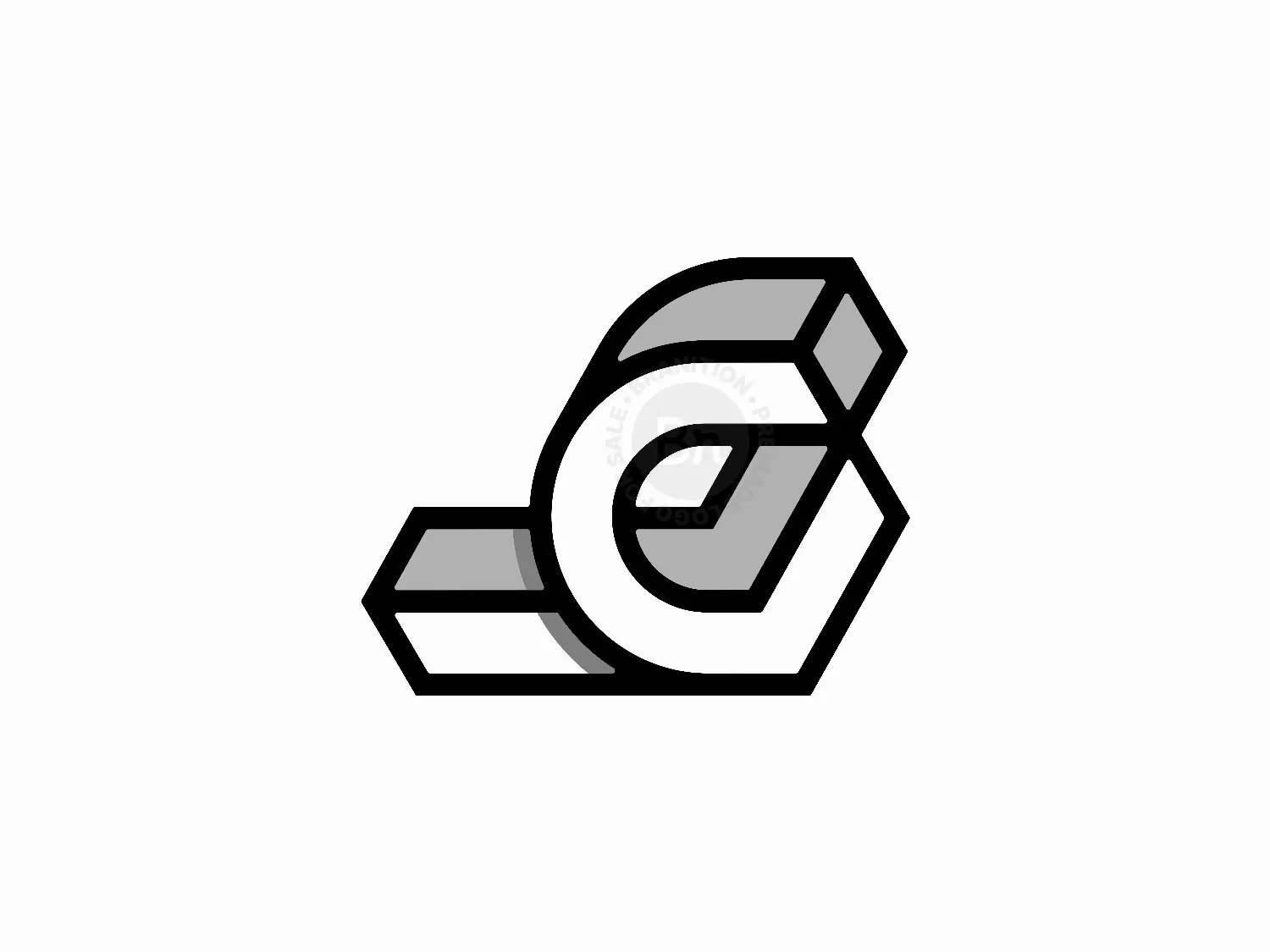 Letter GL Initial LG Isometric Logo