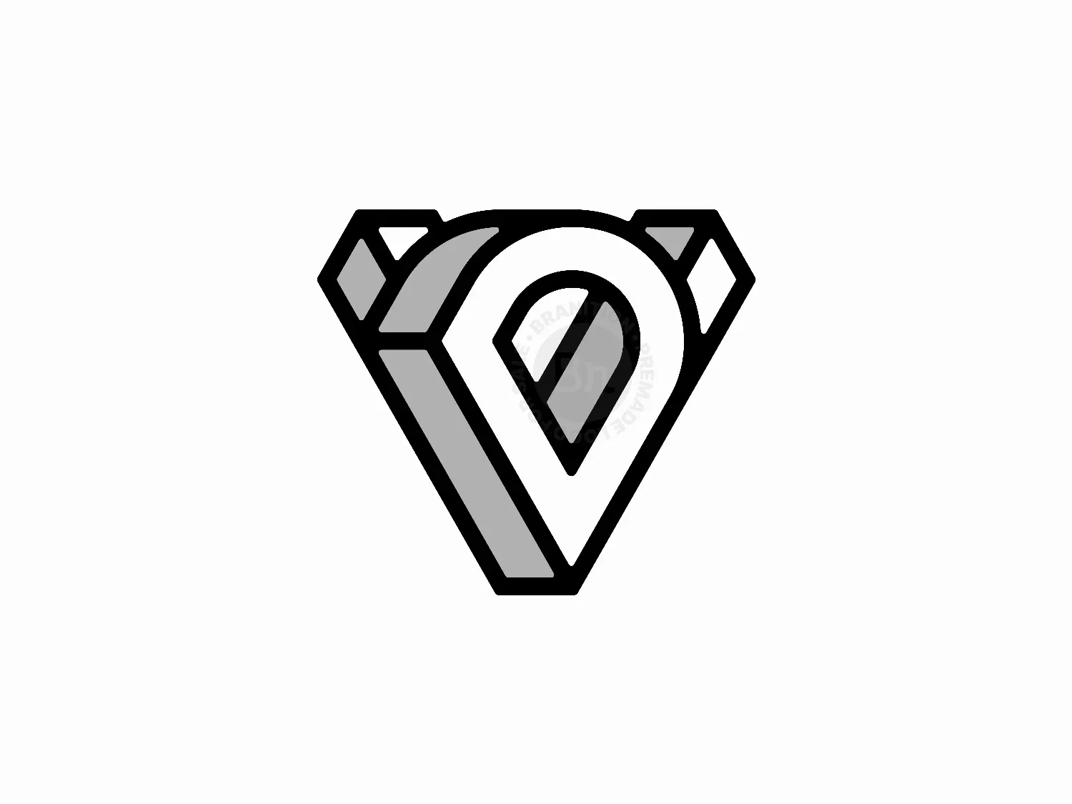 Letter DV Initial VD Geometric Logo