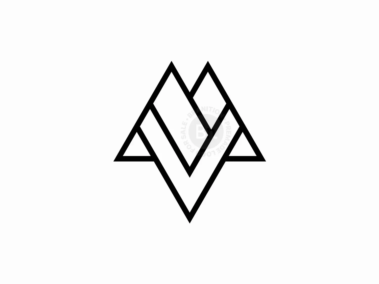 Letter V Mountain Logo