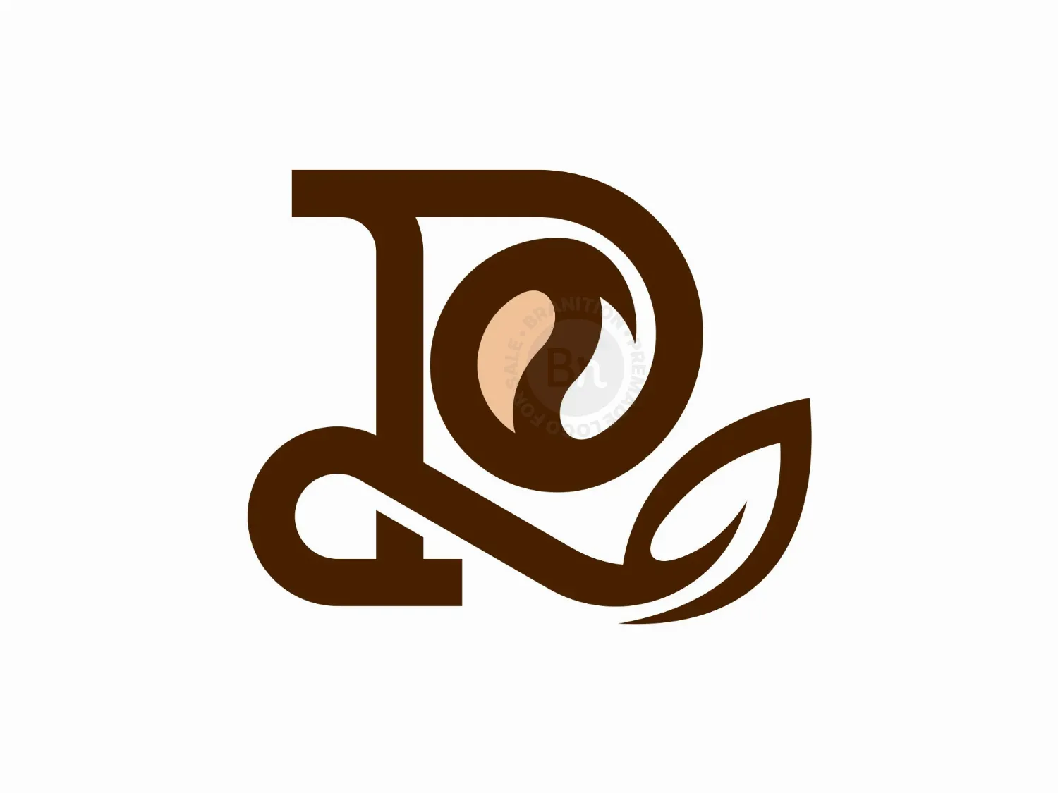 Letter P Bean Leaf Logo