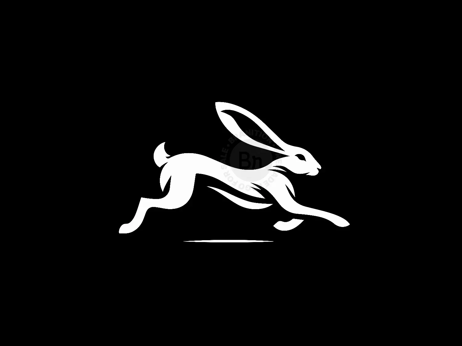 Simple And Elegant White Rabbit Logo