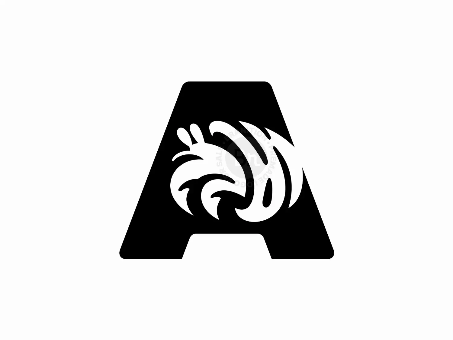 Hermitcrab Letter A Silhouette Logo