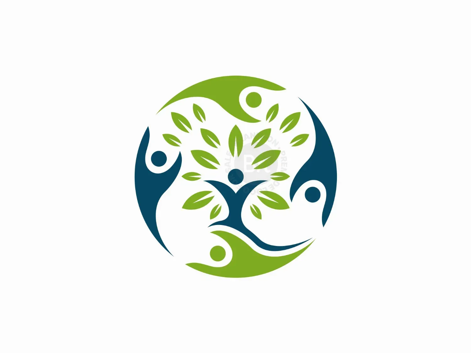 Human Leaf Nature Logo