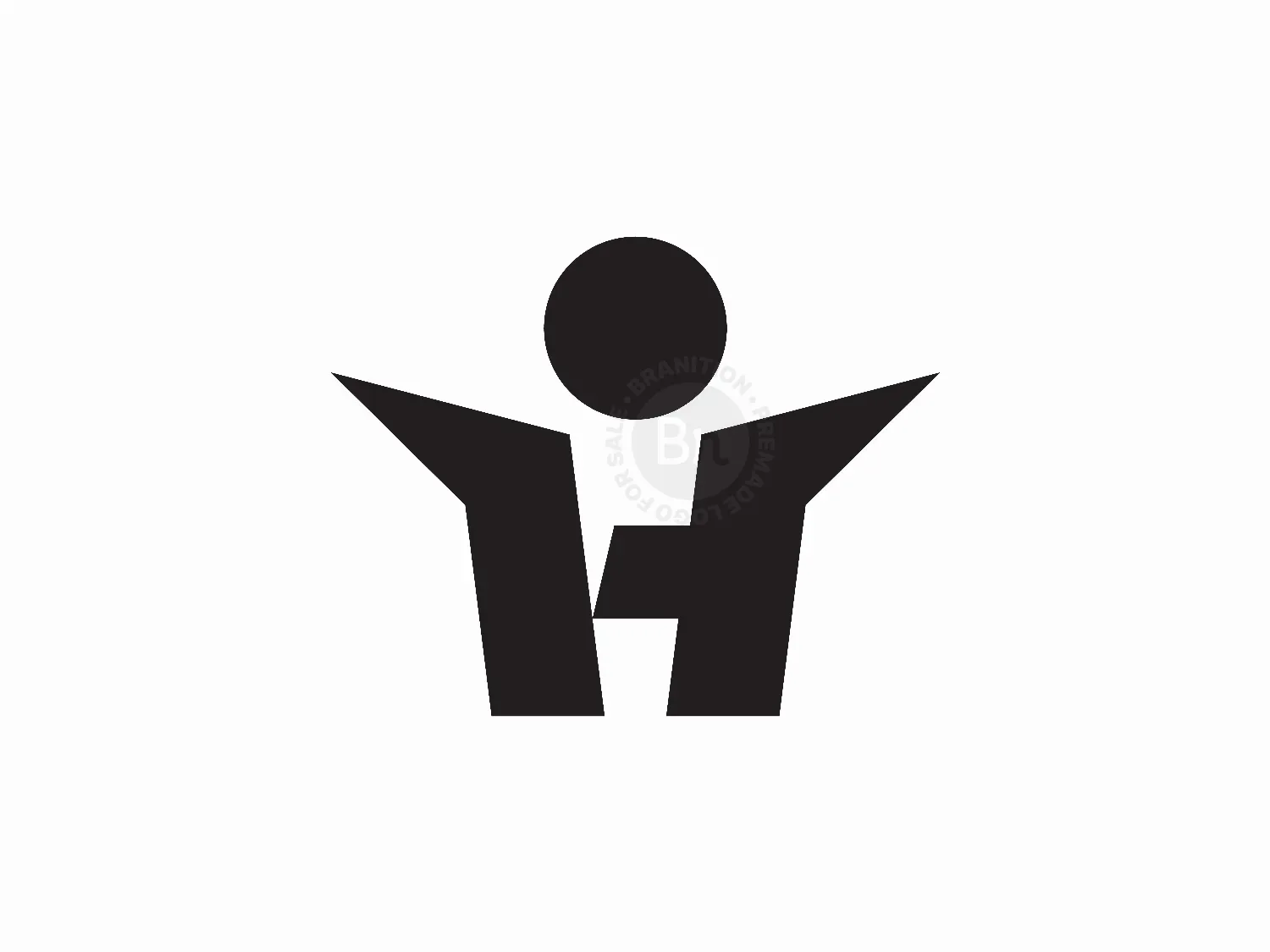 letter h human logo logo 1