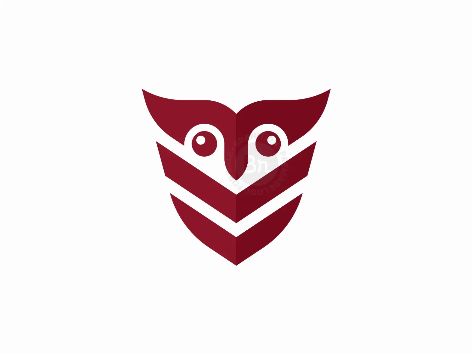 Elegant Owl Head Shield Logo