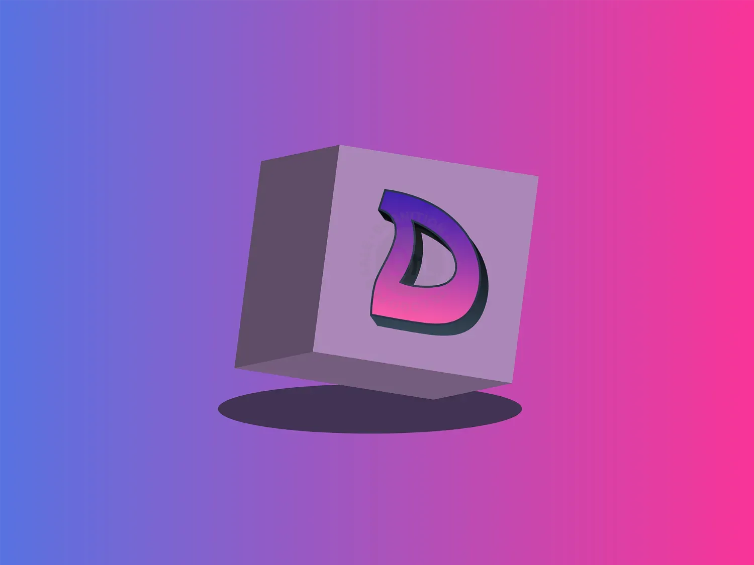 3D Modern Cube With Elegant Letter D Logo