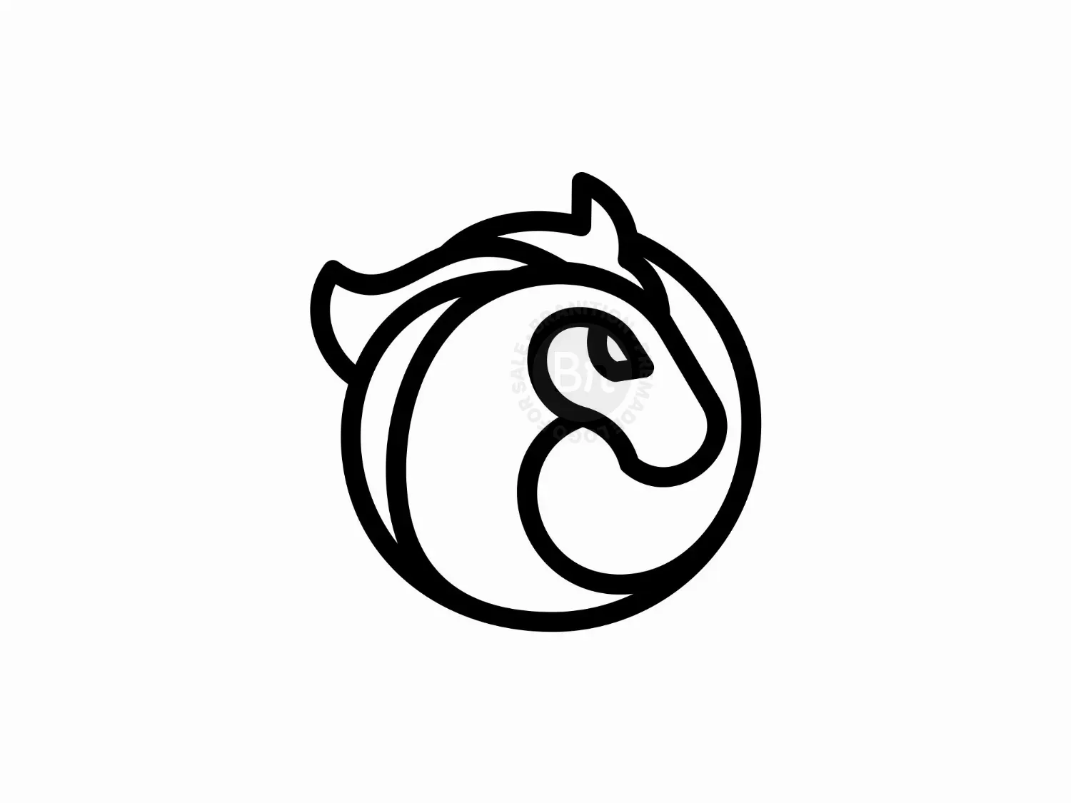 Circle Horse Simple Logo