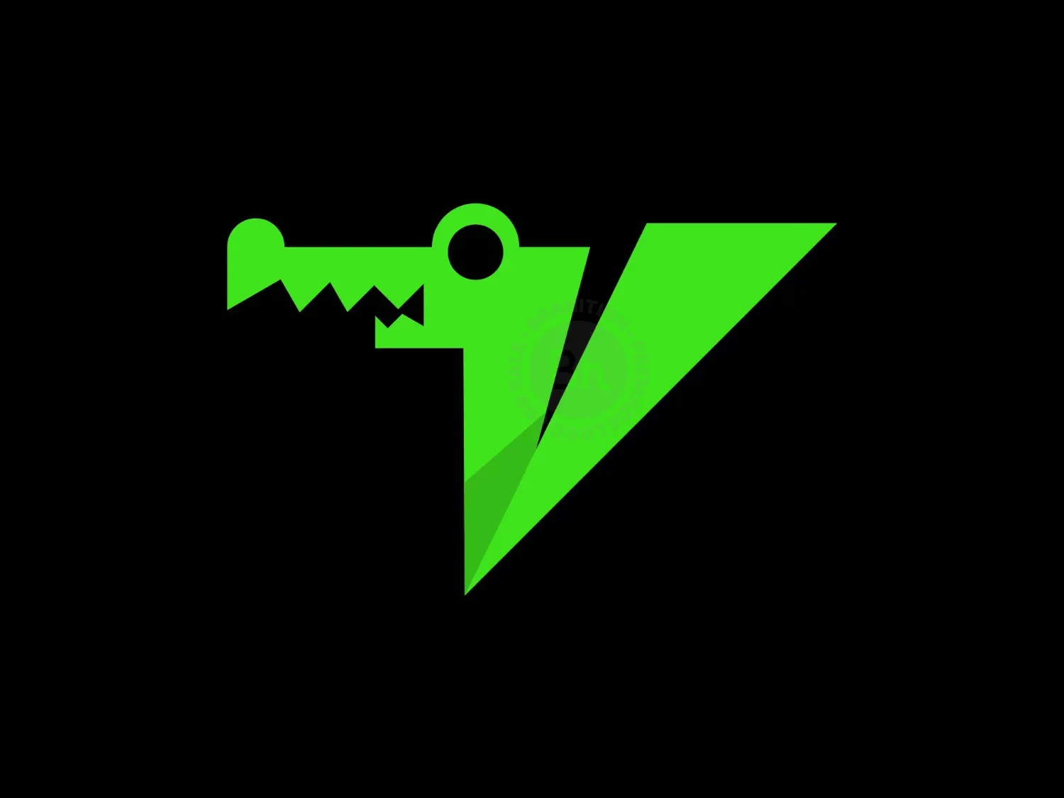 Letter V Crocodile Logo