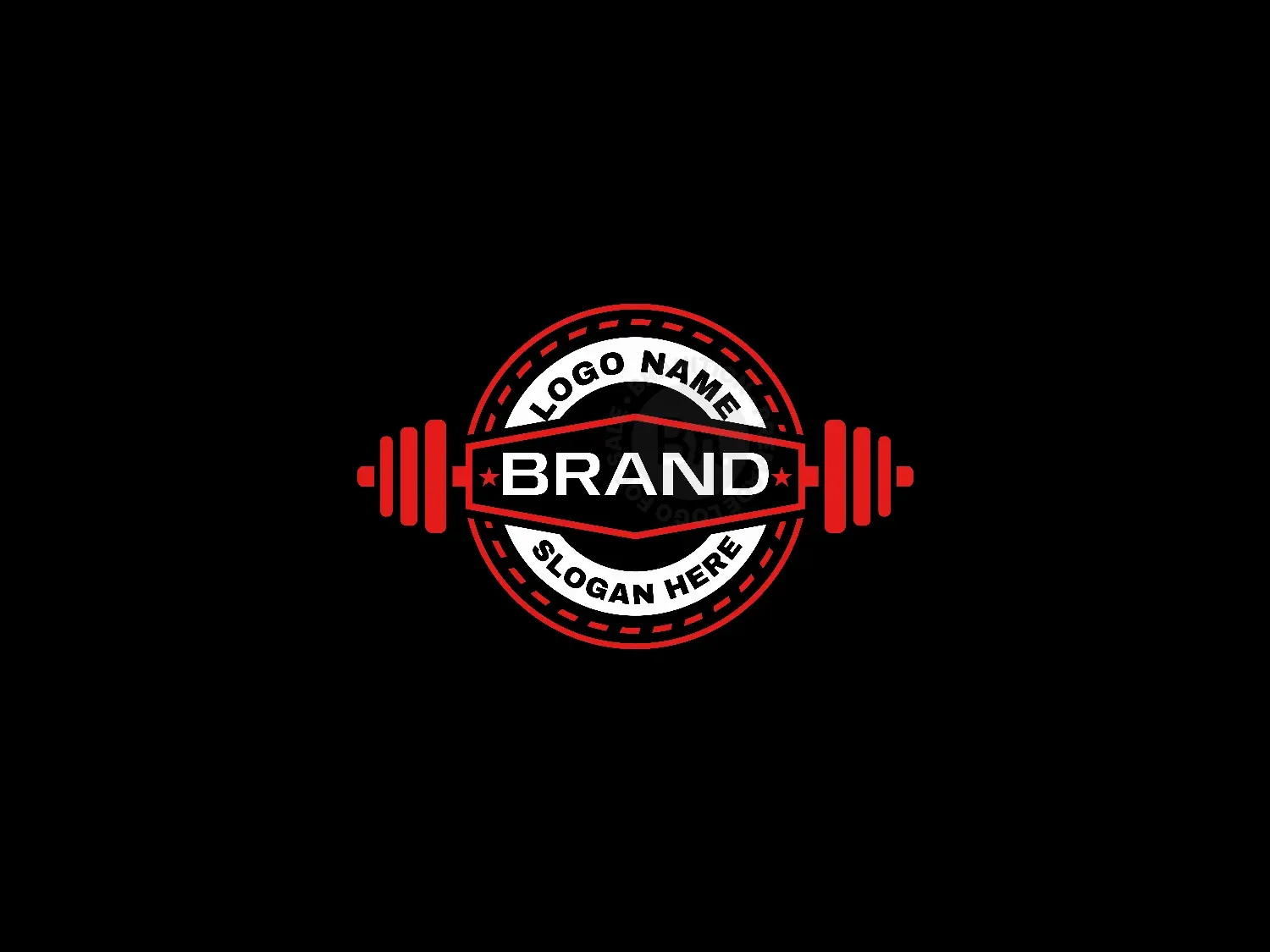 Barbell Emblem Fitness Logo.
