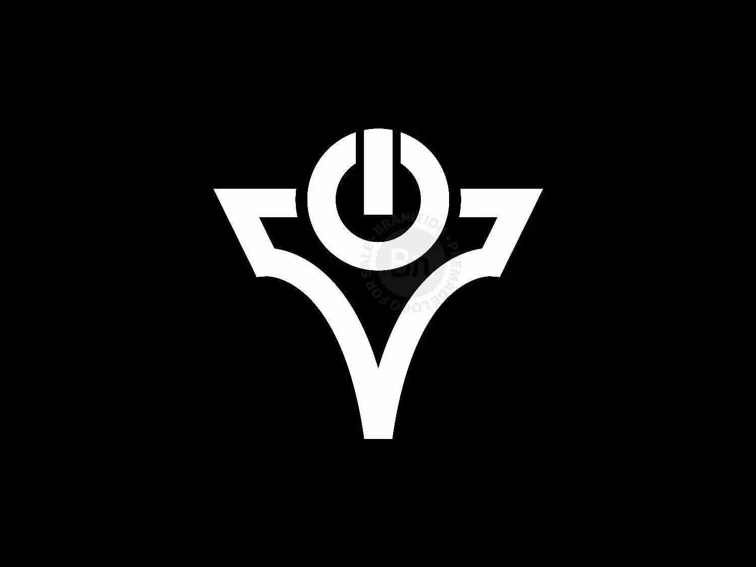 Letter T Power Symbol Logo