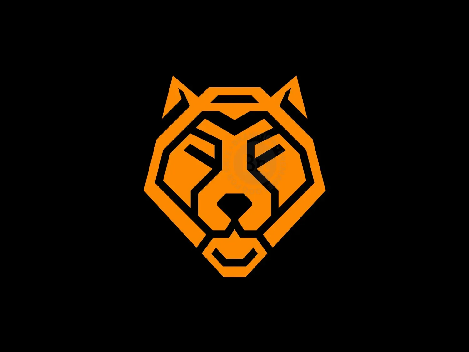 Tiger Head Geometric Logo