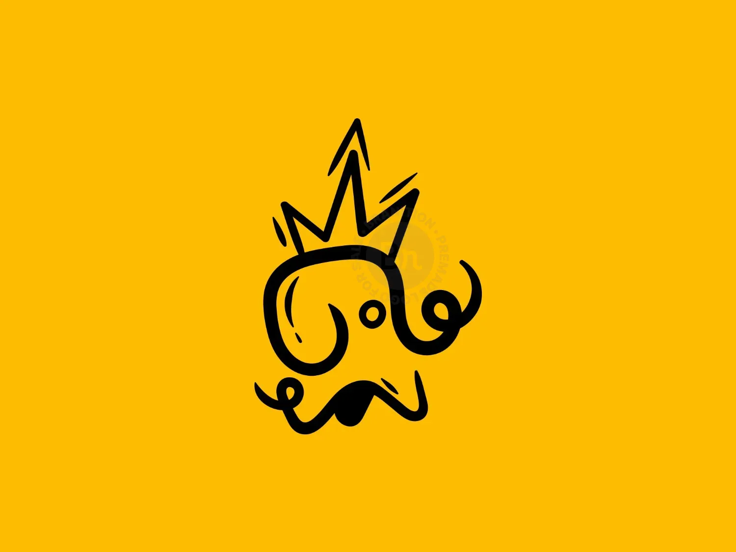 Elephant Crown Line Simple Modern Icon Logo