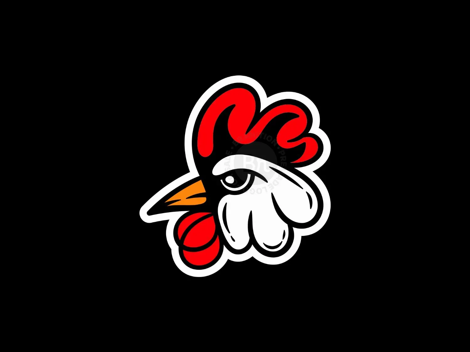 Head Rooster Mascot Illustration Creative Design Logo