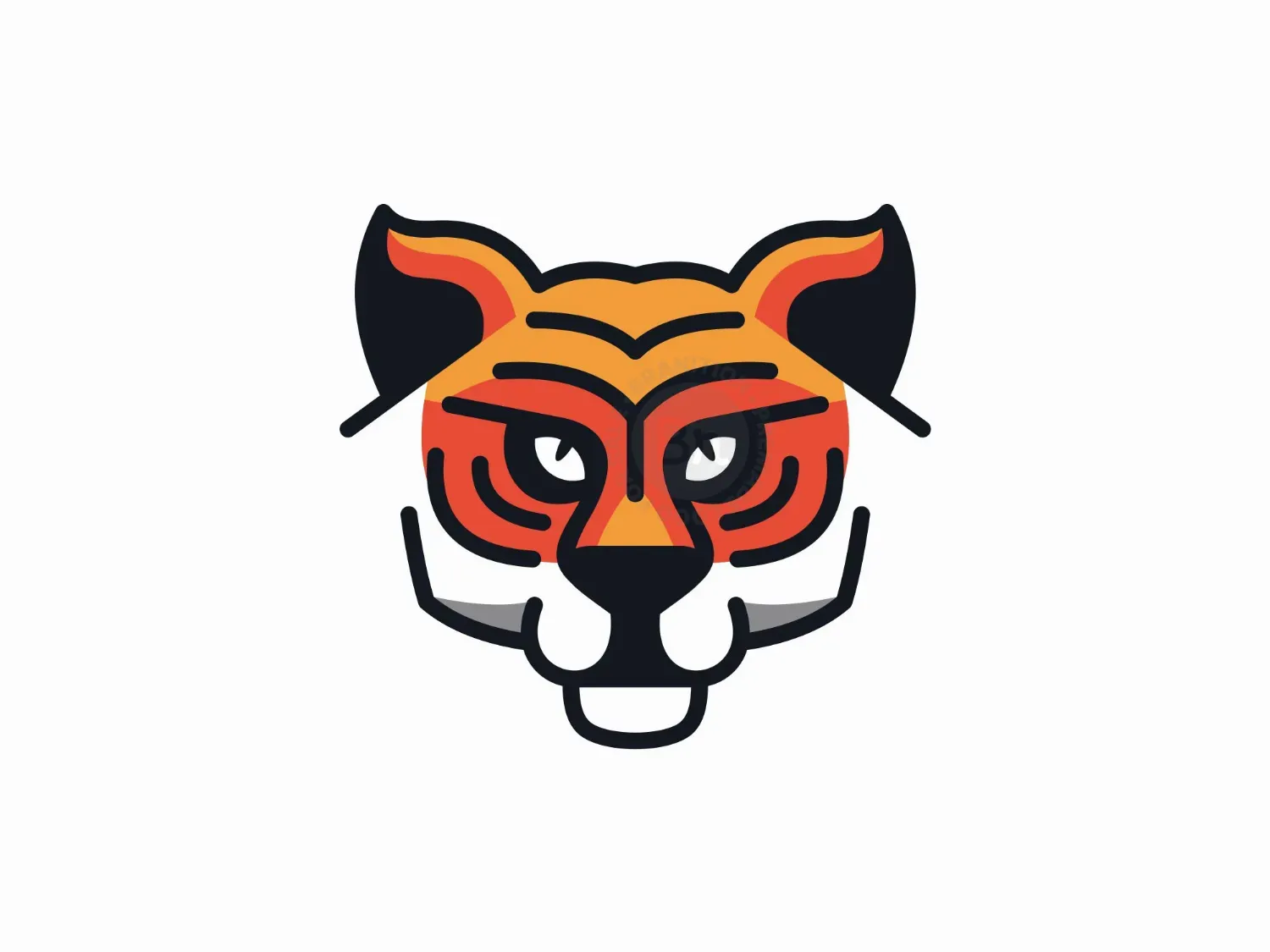 Head Tiger Modern Animal Wildlife Simple Logo