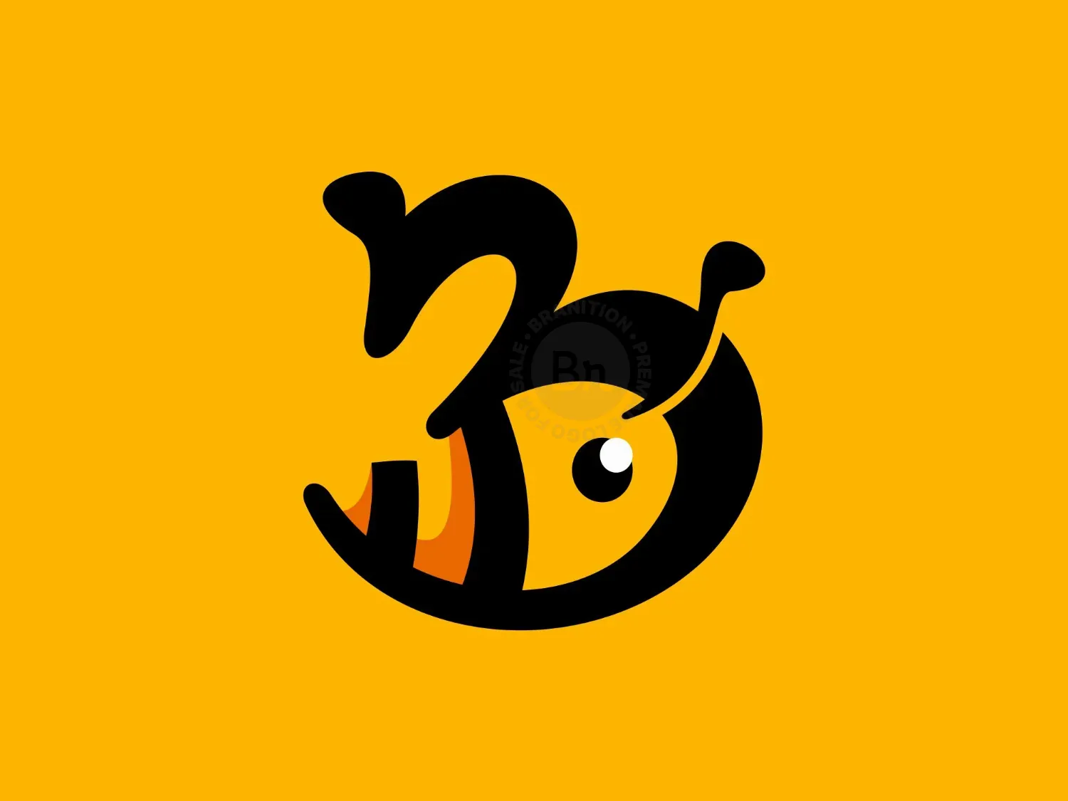 Initial B Bee Cute Honeycomb Modern Logo