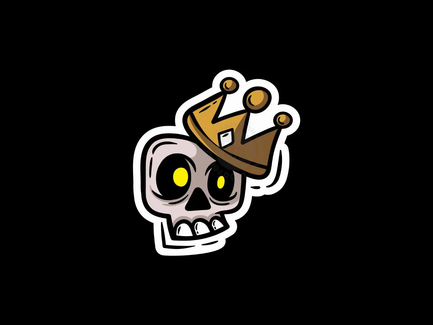 Skull King Mascot Character Illustration Logo