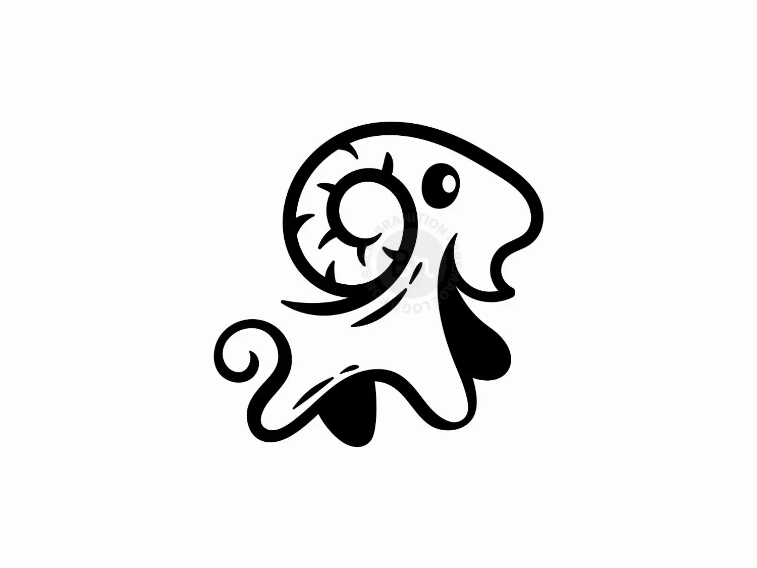 Goat Ram Animal Simple Minimalist Logo