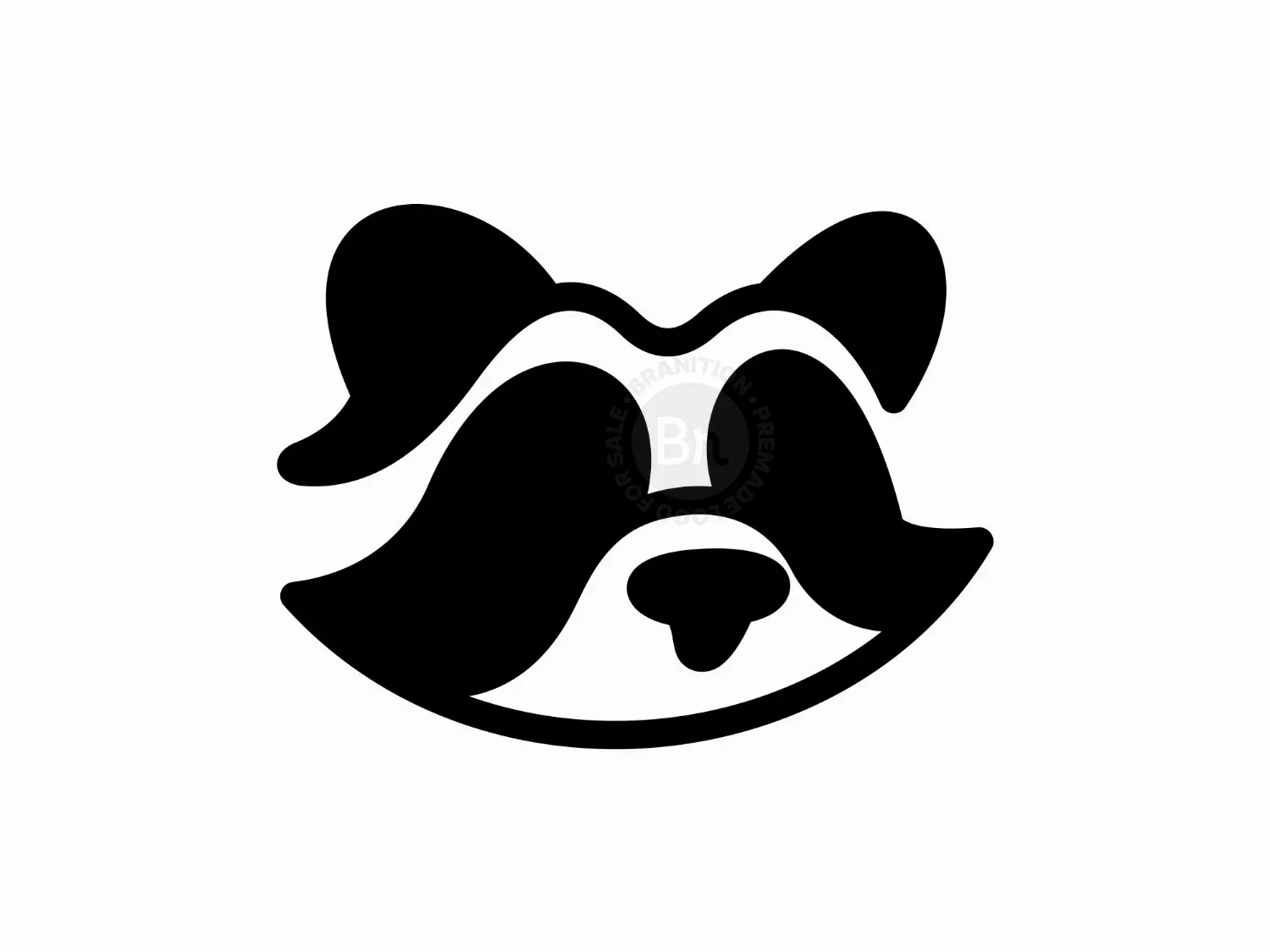 Head Raccoon Modern Geometric Simplicity Logo