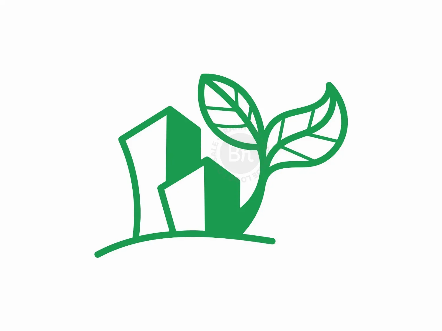 Building Leaf Nature Ecology Simple Business Logo