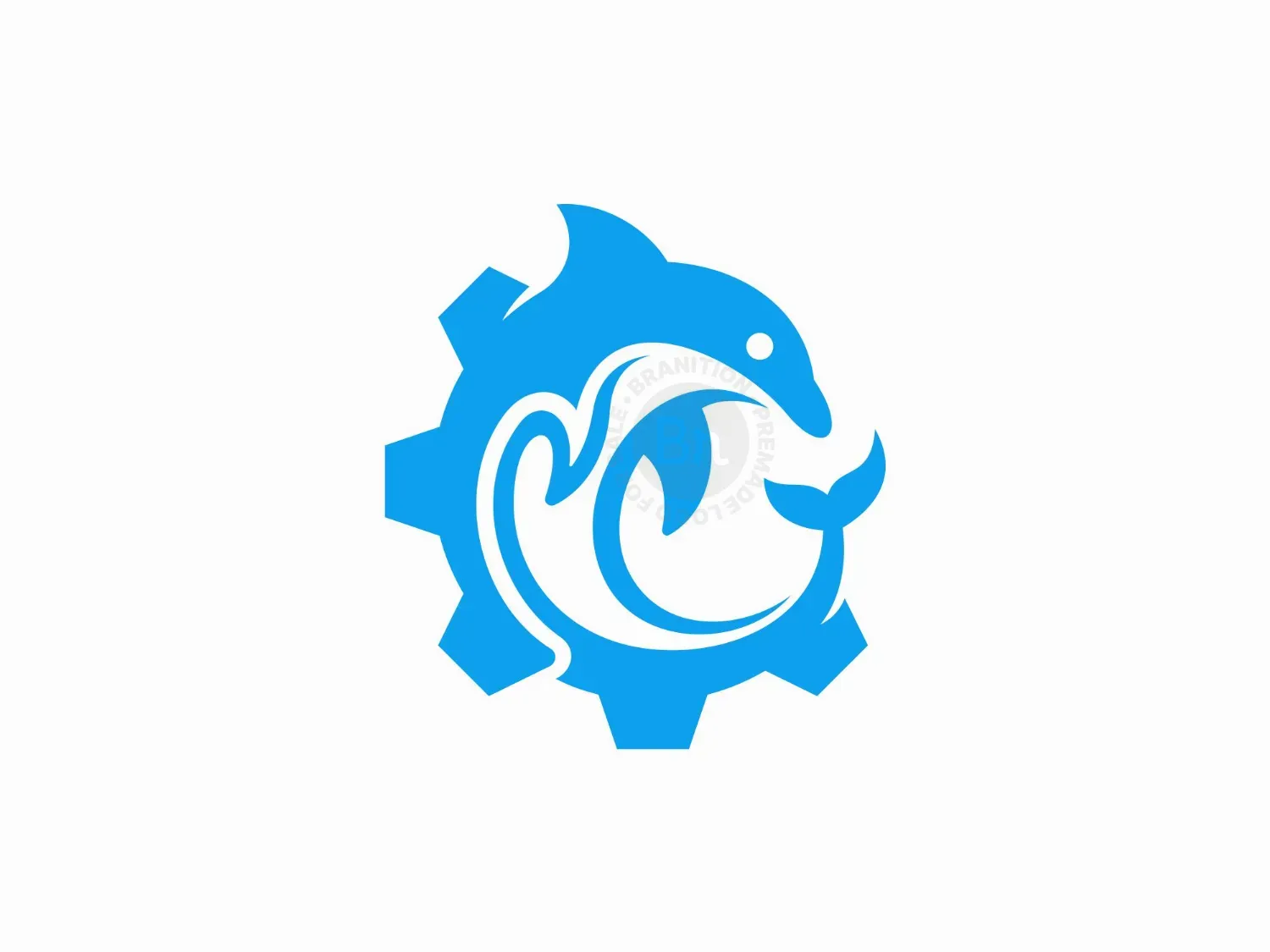 Dolphin Jump Factory Modern Geometric Logo