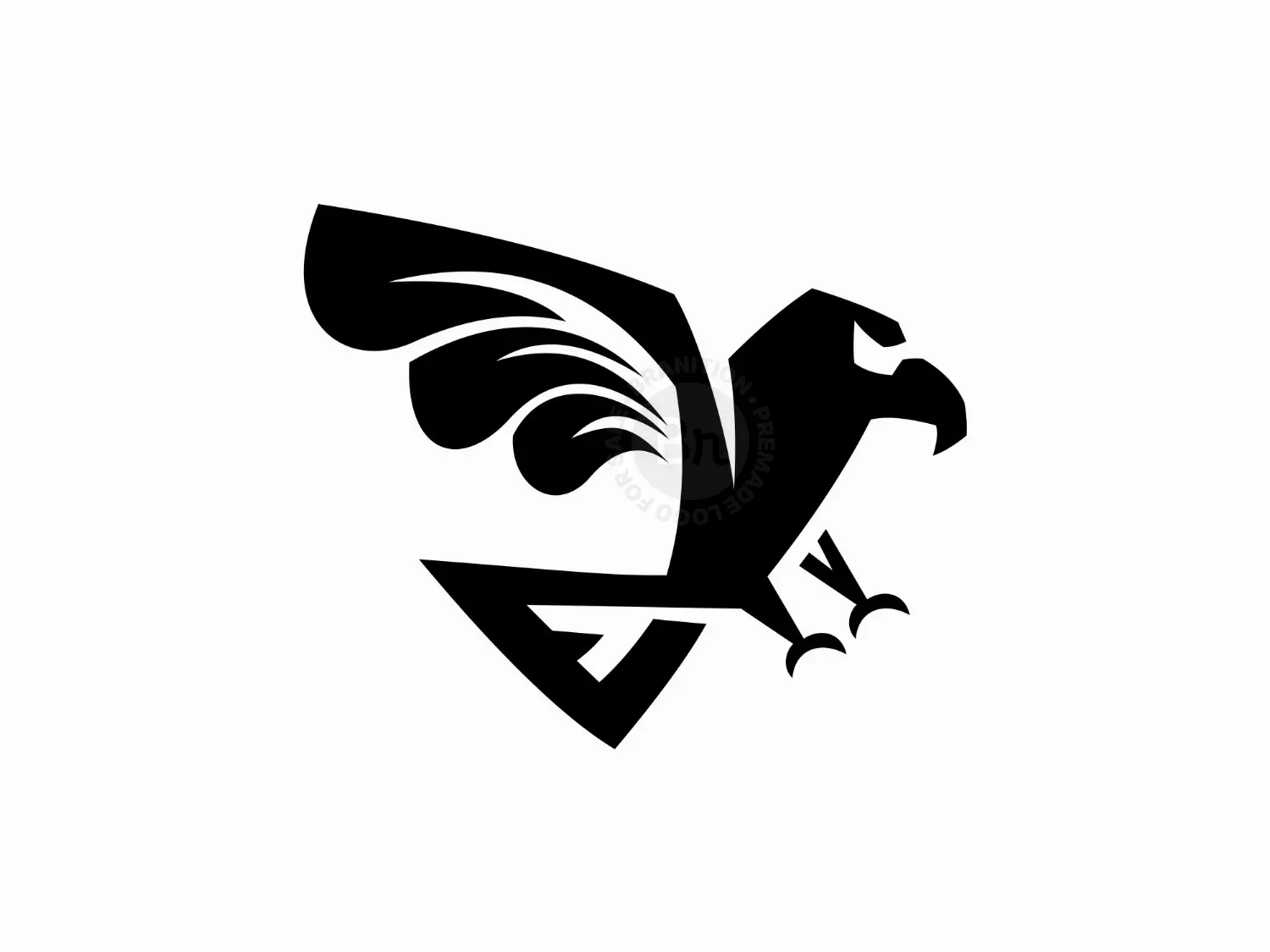 Flying Bird Eagle Modern Geometric Logo