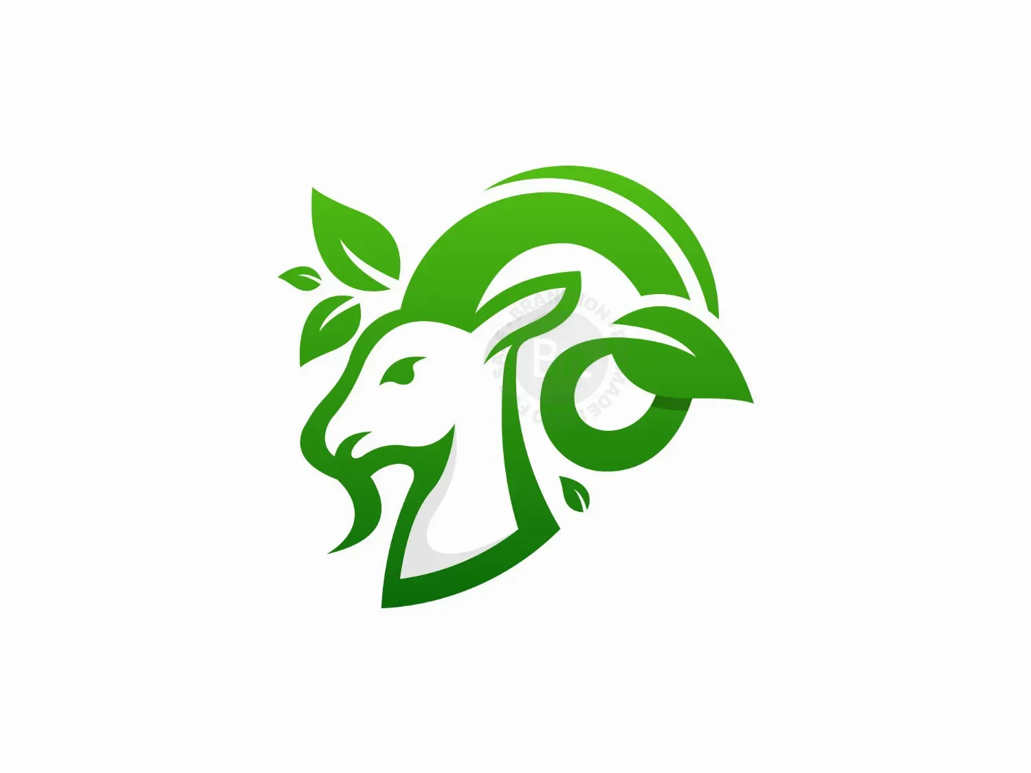 Goat Leaf Nature Logo