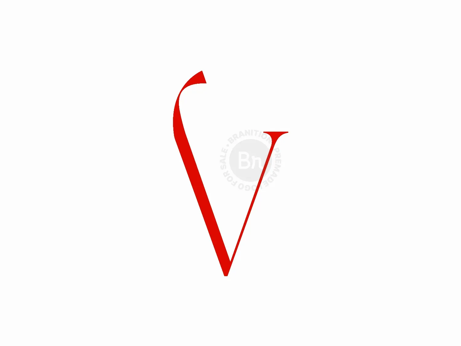 Elegant And Modern Red Letter V Logo