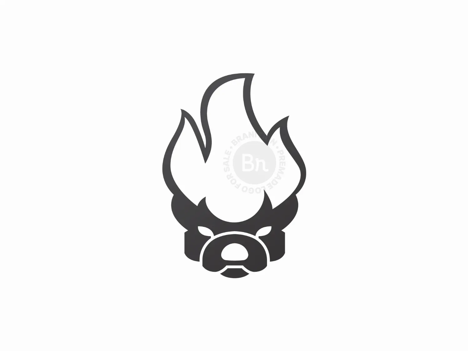 Honey Badger Head On Fire Logo