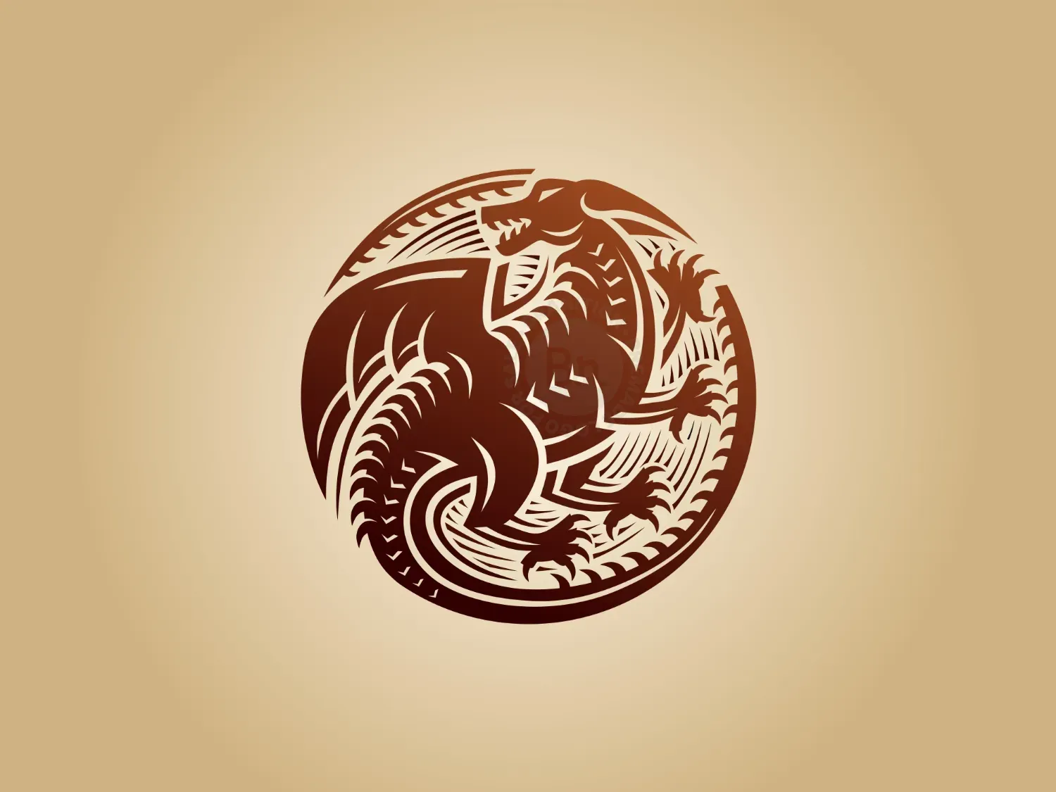 Circle Dragon Emblem Logo