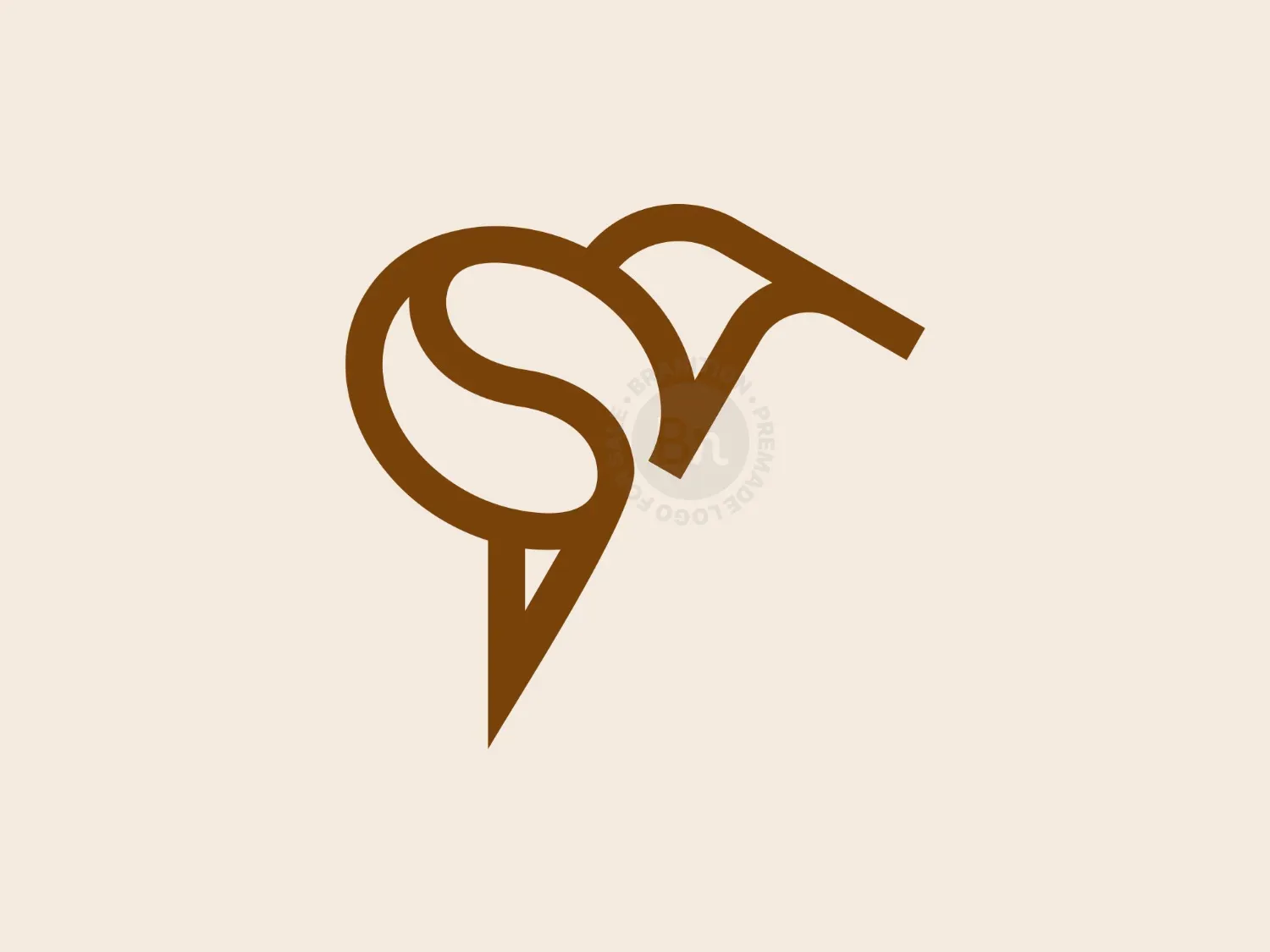 Coffee Bird Monoline Logo