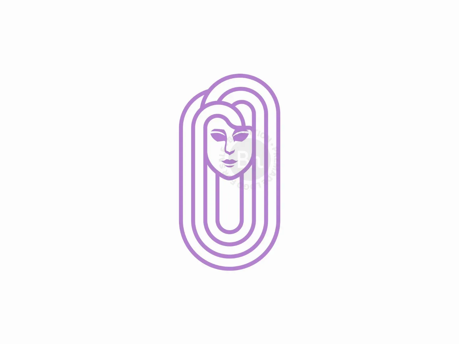 Woman Hair Monoline Logo