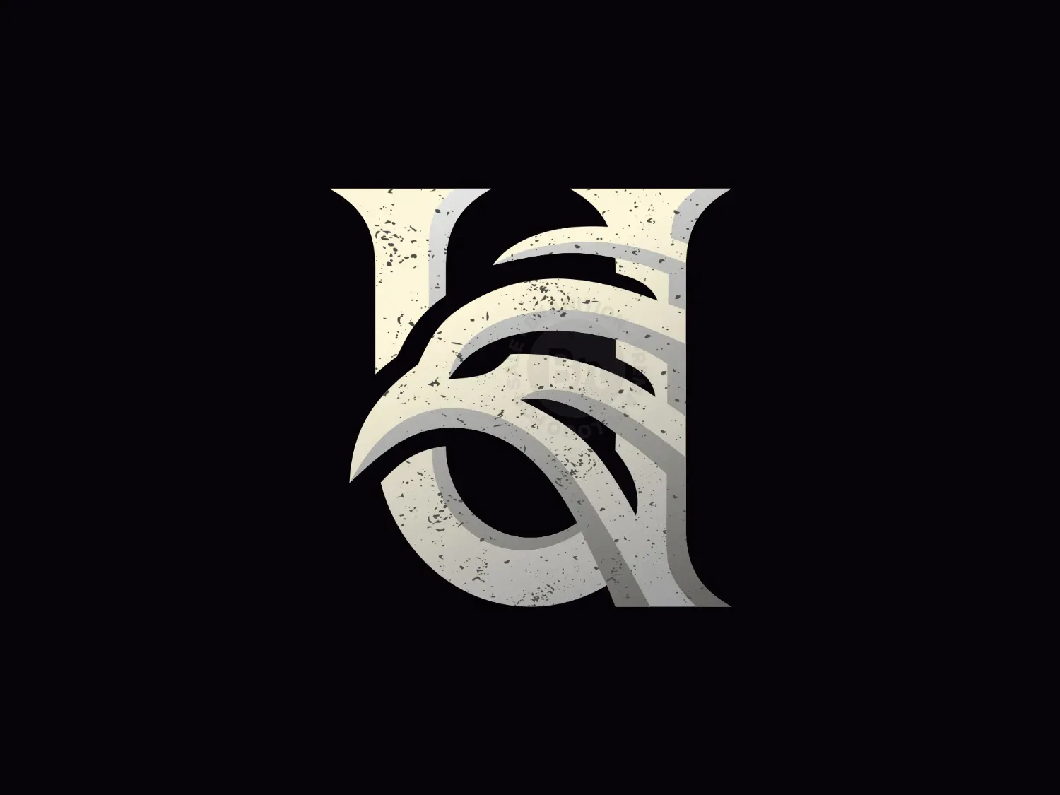 Letter U Bird Rustic Steel Style Logo