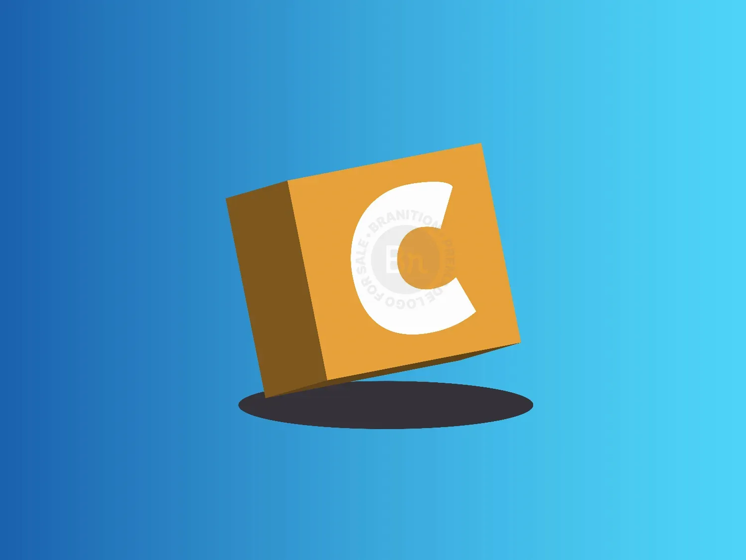 3D Modern Cube With Elegant Letter C Logo