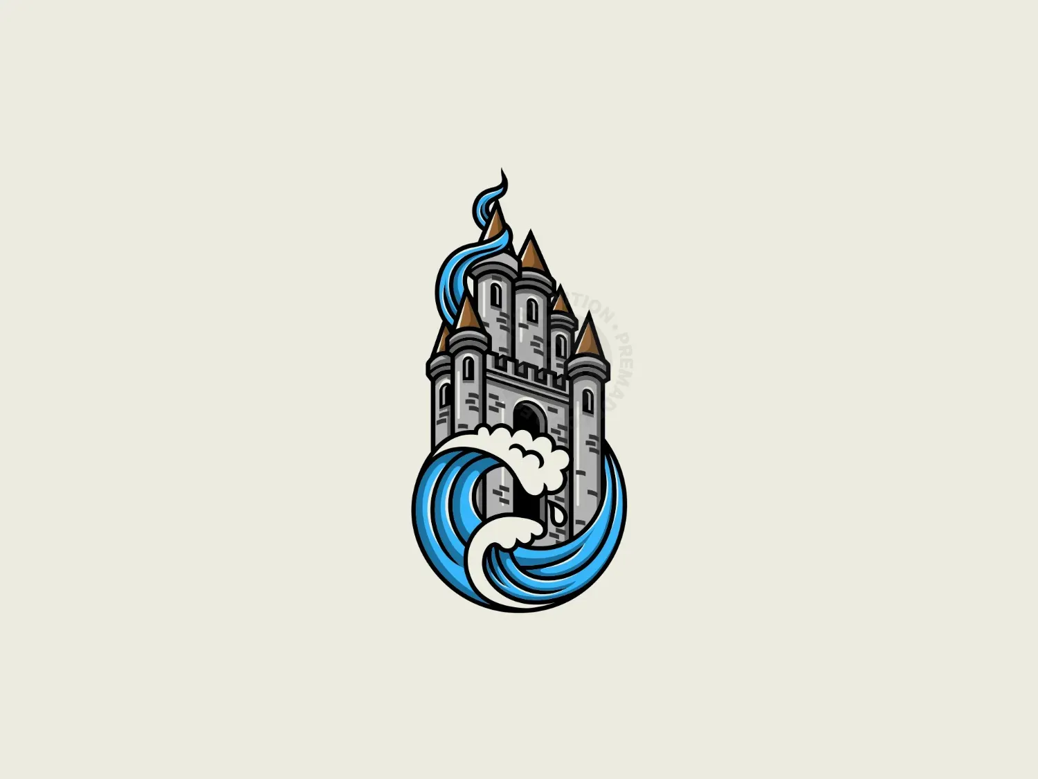 Castle Wave Ocean Logo