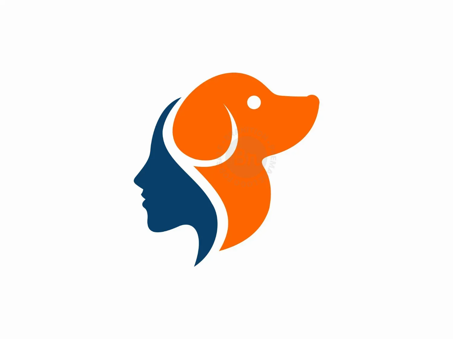 Dog Woman Care Logo