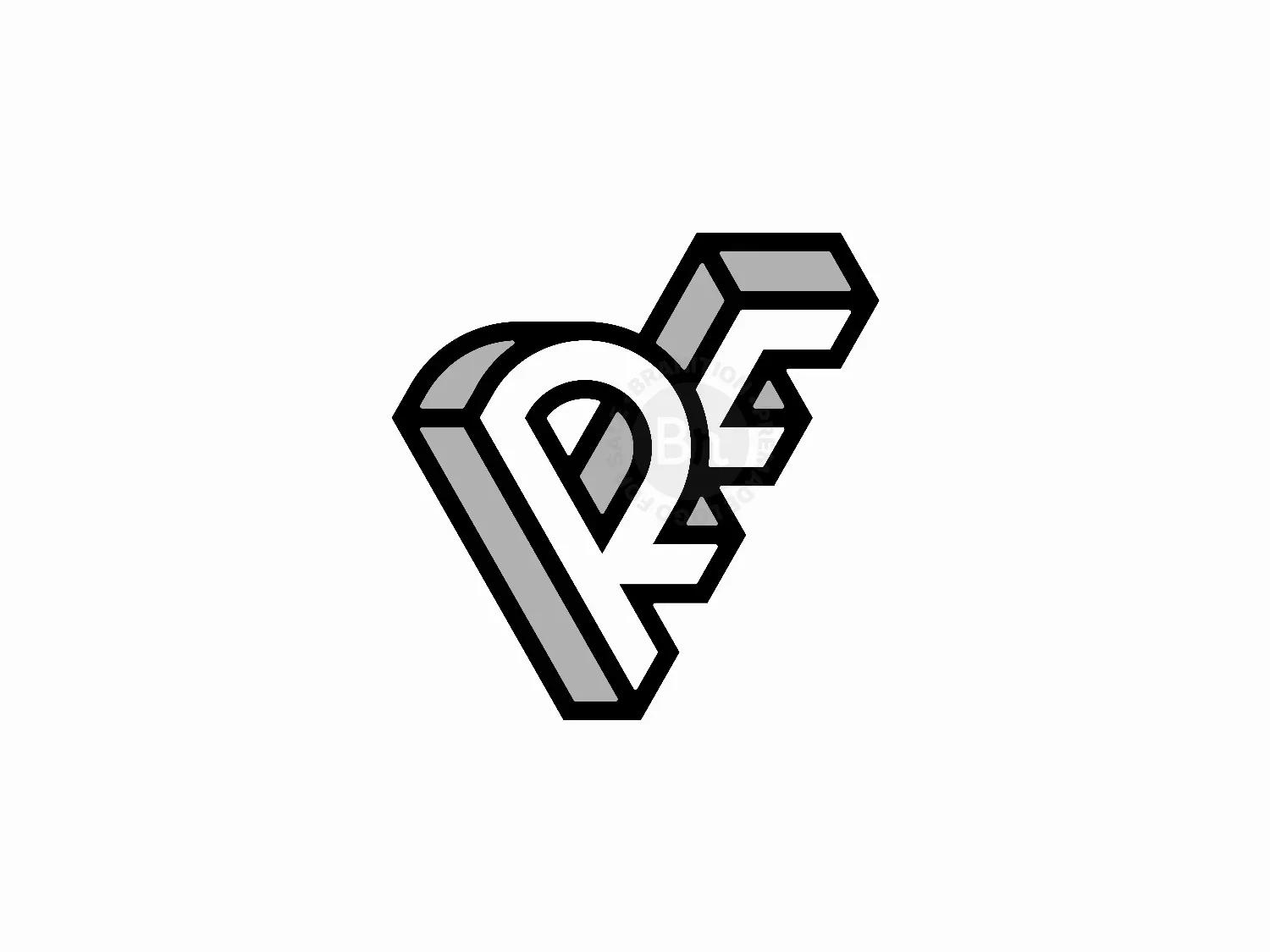 Letter RE Initial ER 3D Isometric Logo