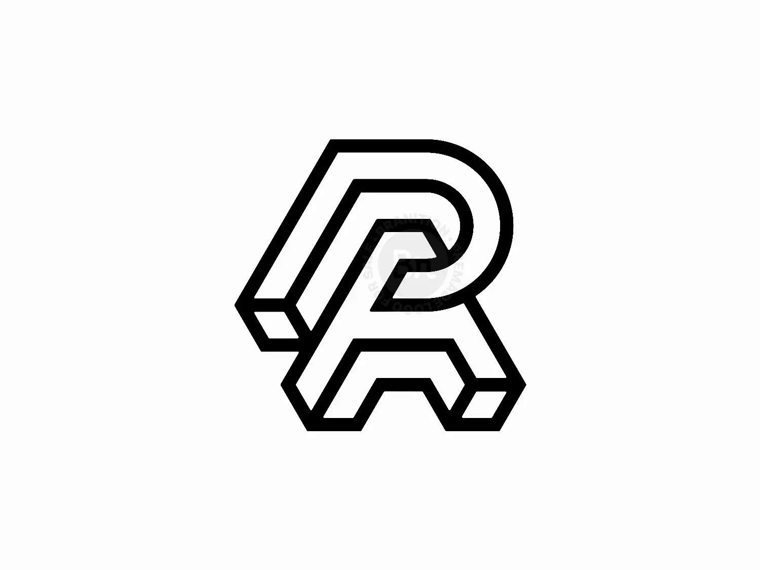 Letter PA Initial AP 3D Geometric Logo