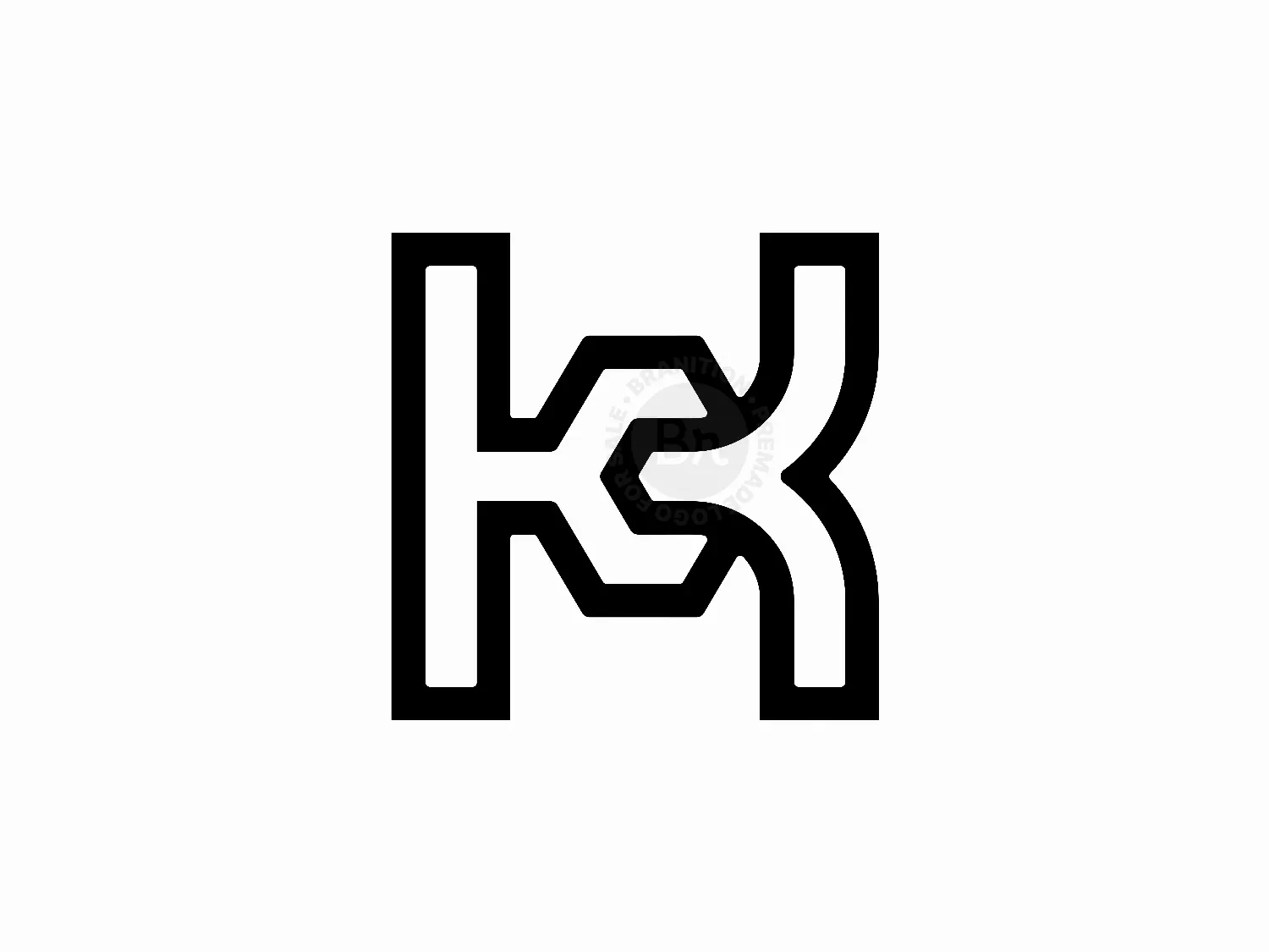 Letter K Wrench Fix Tool Logo